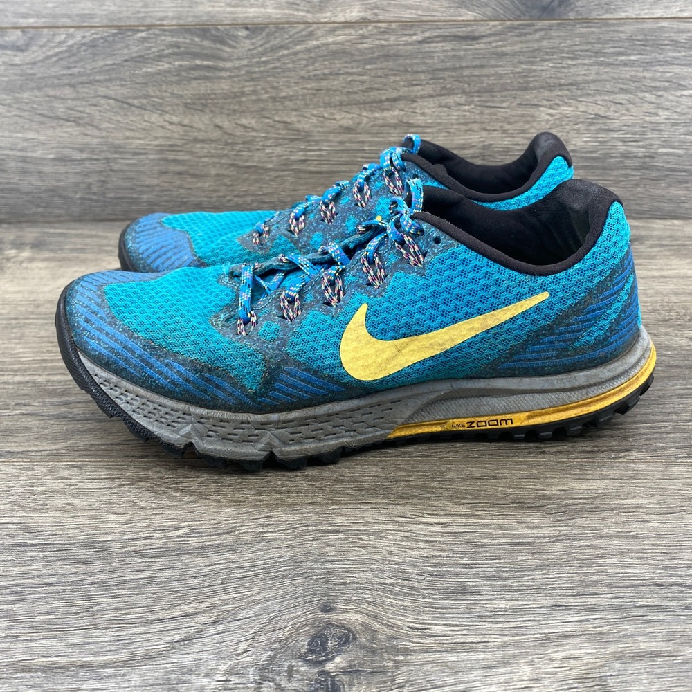 Nike Zoom‎ Wildhorse 3 Women's Trail Running Shoes Teal Yellow Size 8